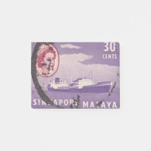 Post-it® Singapour timbre postal avec navire