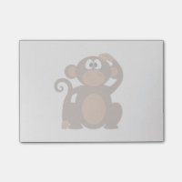 Singe Brown tiré de bande dessinée rayant la tête