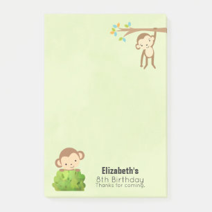 Post-it® Singes Jouant et mignon anniversaire Merci