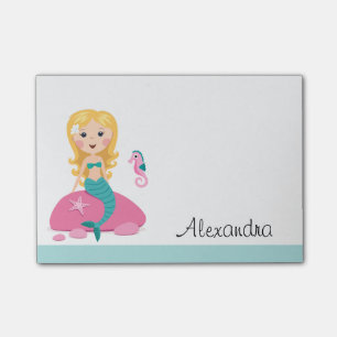 Post-it® Sirène blonde avec le nom personnalisé par