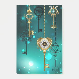 Post-it® Skeleton Keys on Green Background