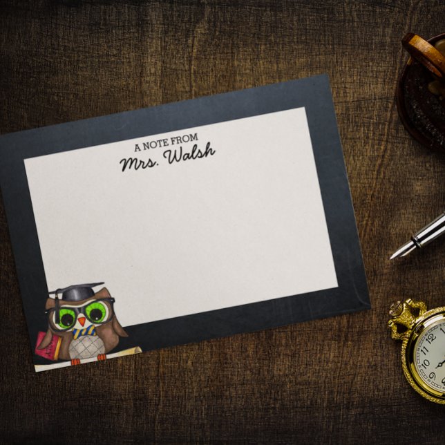 Post-it® Smart Owl Chalkboard Professeur personnalisé (Créateur téléchargé)