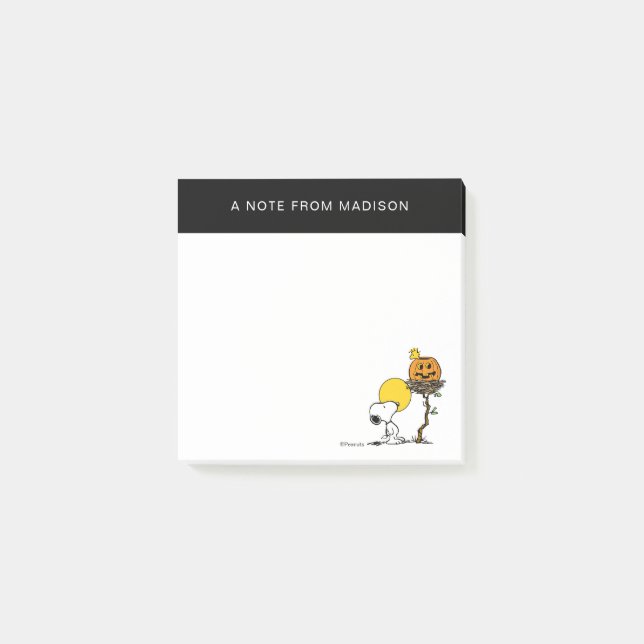 Post-it® Snoopy & Bois Nid Avec Jack O'Lantern (Devant)