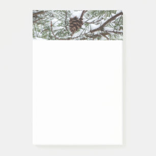 Post-it® Snowy Pine Cône II hiver Photographie de la nature