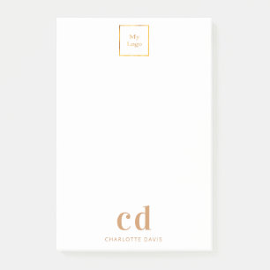 Post-it® Société du logo commercial en or blanc