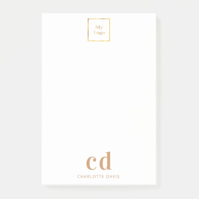 Post-it® Société du logo commercial en or blanc (Devant)