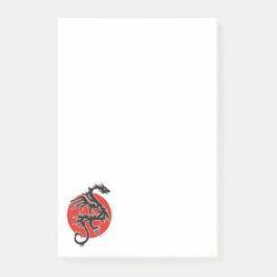 Post-it® Soleil dragon - blanc noir rouge + vos idées