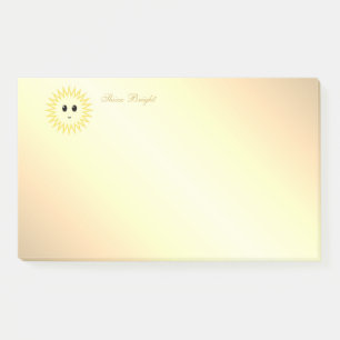 Post-it® Soleil heureux mignon sur un dégradé doré
