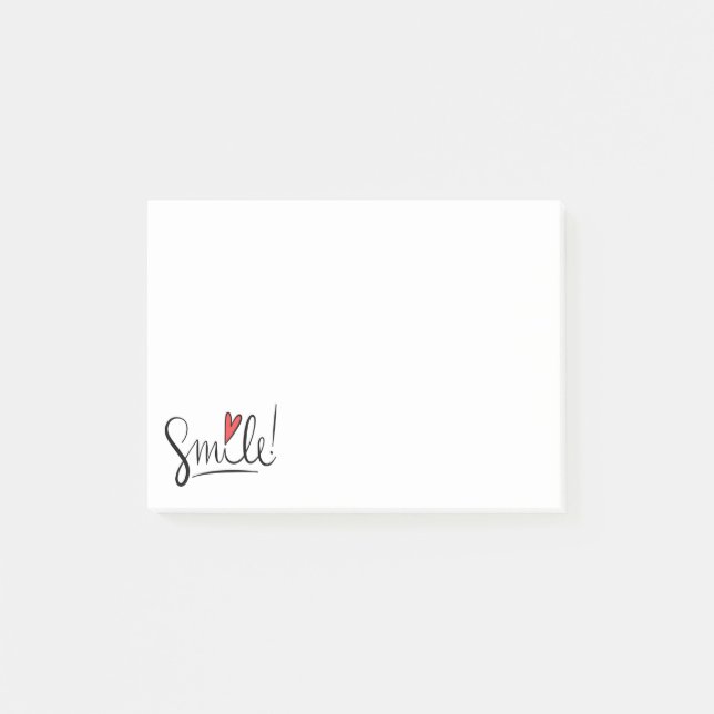 Post-it® Sourire Attitude Amour Motivation du coeur rouge (Devant)