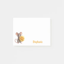 Souris avec mousson de fleurs jaunes Nom personnal
