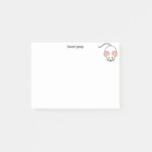 Post-it® Souris blanche mignonne & calligraphie
