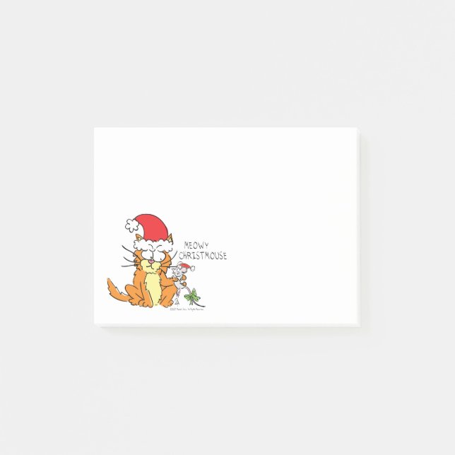 Post-it® Souris de chat Noël Drôle Cartoon mignonne (Devant)