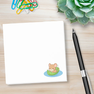 Post-it® Souris mignonne dans un bateau en feuille