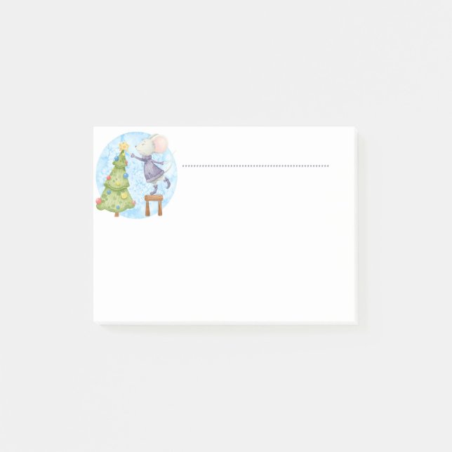 Post-it® Souris mignonne Décoration Arbre de Noël Amusants (Devant)