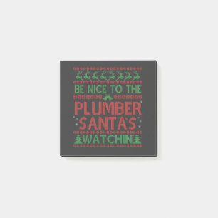 Post-it® Soyez gentil avec le Plumber Père Noël en regardan
