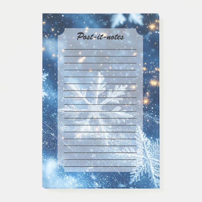 Post-it® Sparkling Glitter Snowflakes Winter Christmas (Devant)