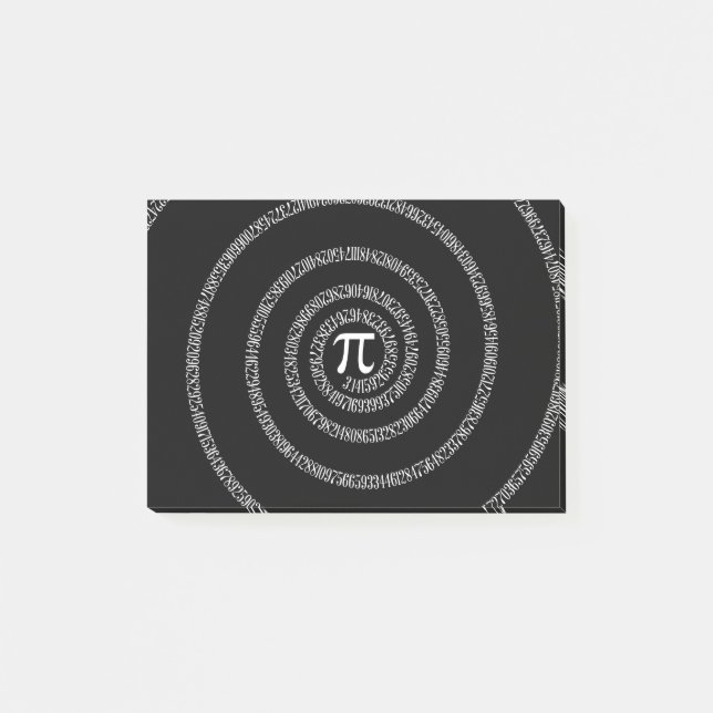 Post-it® Spirale pour numéros Pi sur noir (Devant)