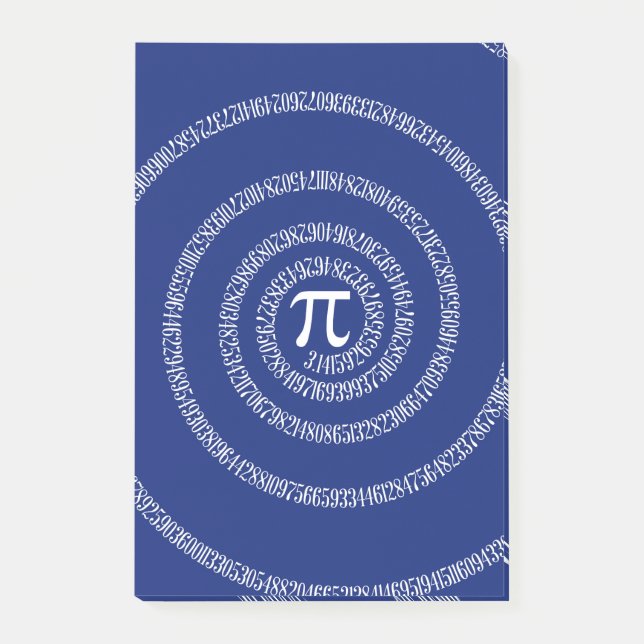 Post-it® Spirale typographique pour Pi sur bleu marine (Devant)