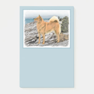 Post-it® Spitz finlandais à Seashore Peinture - Chien Art