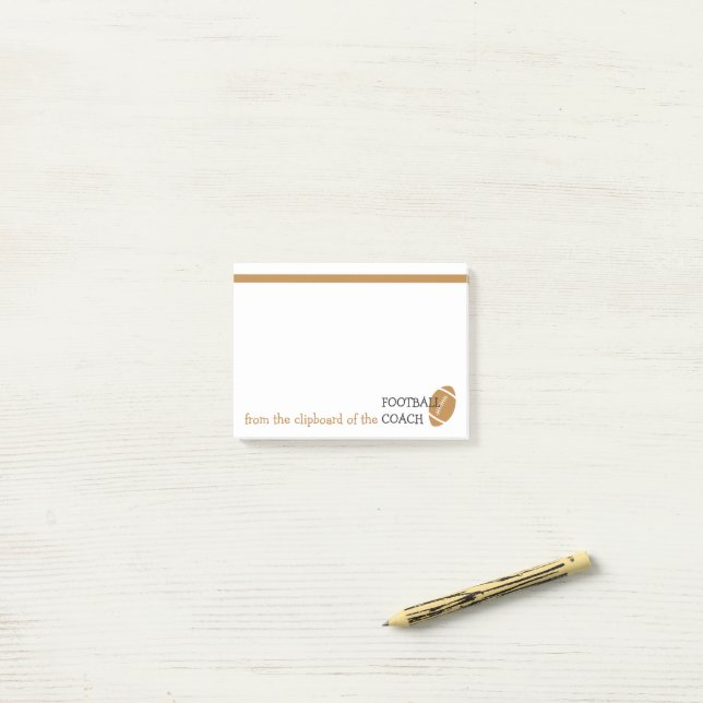 Post-it® Sports drôles d'entraîneur de football américain - (Sur un bureau)