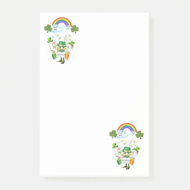 Post-it® St. Patrick's Day Post it Notes Arc-en-ciel (Devant)