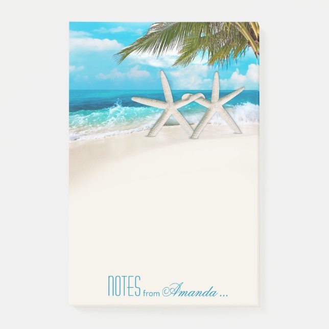 Post-it® Starfish Couple White Sands Beach Personnalisé (Devant)