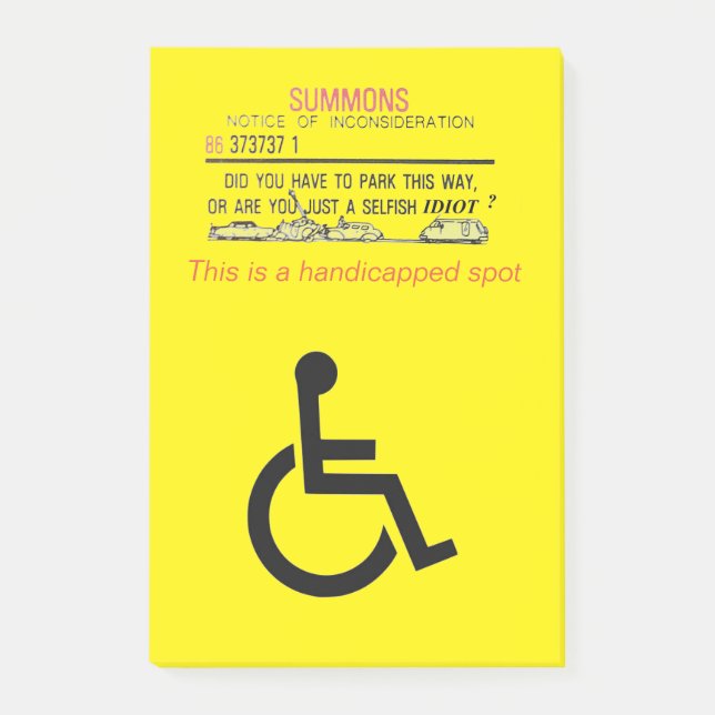 Post-it® Stationnement Handicap Post-It Notes (Devant)