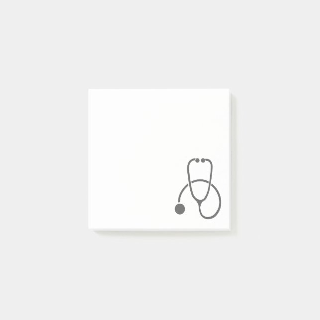 Post-it® Stethoscope gris élégant sur Pastel Blue (Devant)