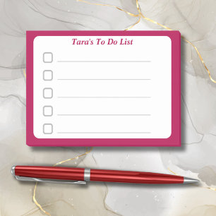 Post-it® Stick de la liste de tâches personnalisé rouge