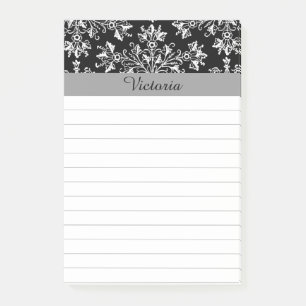 Post-it® Stickie Vintage damassé blanc modifiable