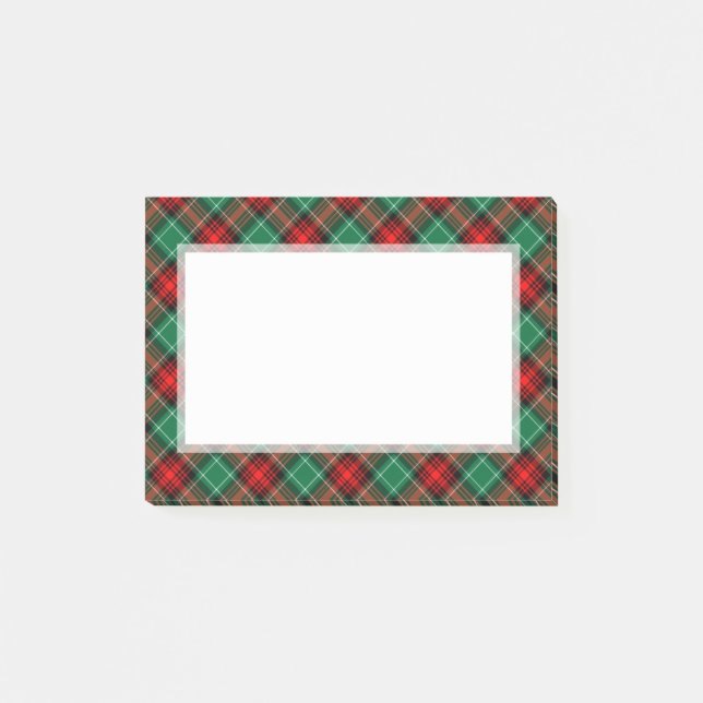 Post-it® Stickies Motifs Plaid Red Green Holiday (Devant)