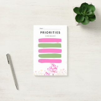 Post-it® Sticky Note PRIORITY Checkbox Pink Lily