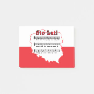 Post-it® Sto Lat ! Carte de la chanson polonaise