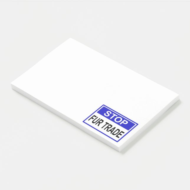 Post-it® Stop Fur Trade Panneau bleu (Incliné)