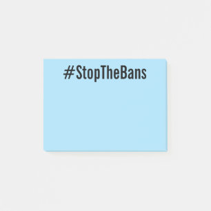 Post-it® #StopTheBans Pro-Choice texte noir sur bleu clair