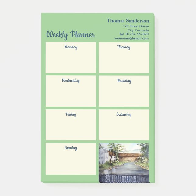 Post-it® Stream New England Paysage peinture aquarelle (Devant)