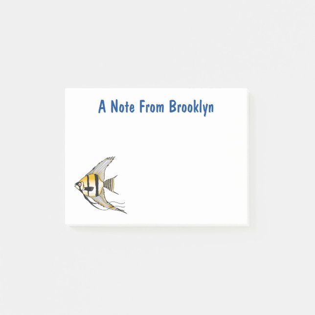 Post-it® Striped angelfish cartoon (Devant)
