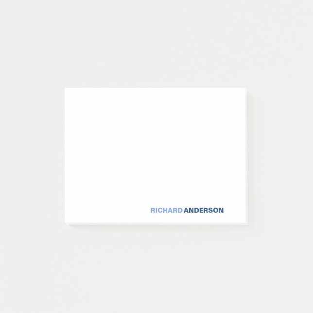Post-it® Style Chic tendance Cute Blue Ombre Bold Nom de la (Devant)