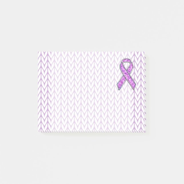 Post-it® Style Chrome Knit de sensibilisation au ruban rose (Devant)