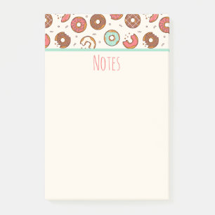 Post-it® Style coloré de Motif de beignets rétro