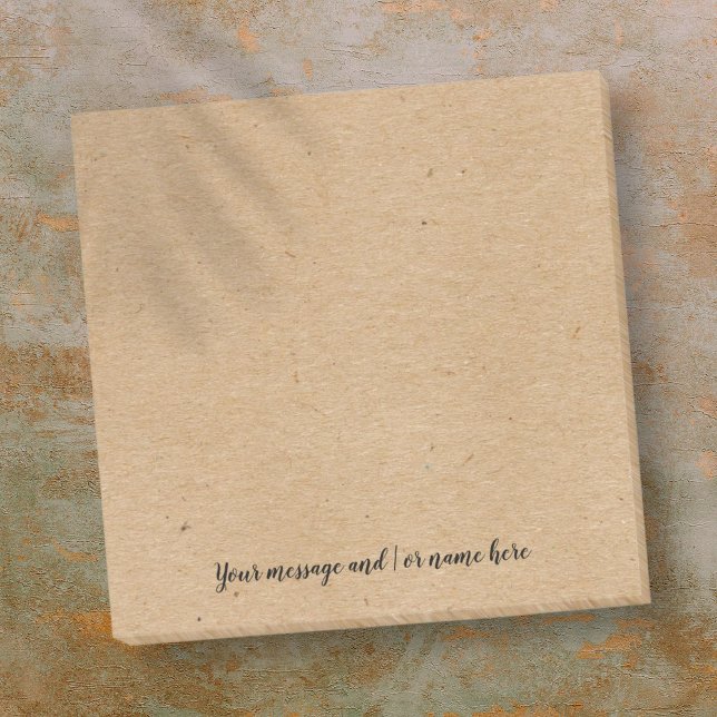 Post-it® Style de papier Kraft rustique personnalisé (Rustic Kraft Paper Style Personalized Post-it Notes)