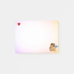 Post-it® Style Raphael Cherub & Coeur sur Pastel Colors