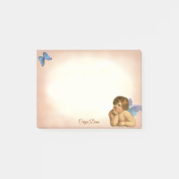 Style Vintage Raphael Cherub & Blue Butterfly