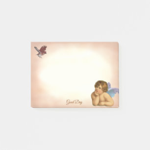 Post-it® Style Vintage Raphael Cherub & Little Bird