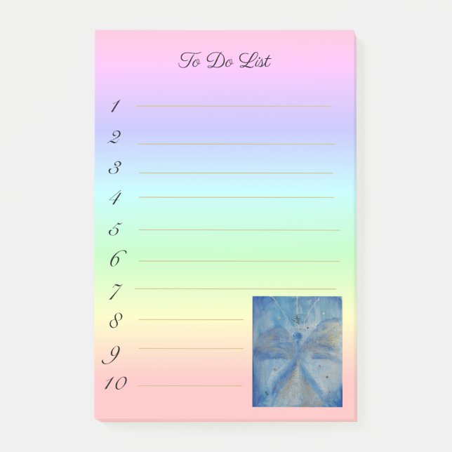 Post-it® stylish angel Michael on rainbow gradient (Devant)