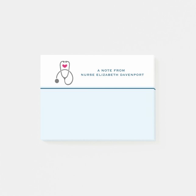 Post-it® Stylish Grey Nursing Stethoscope Illustration (Devant)