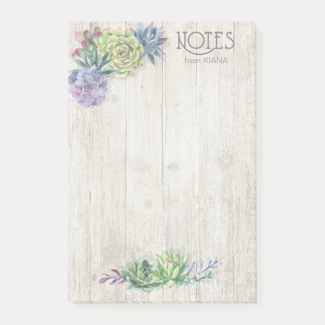 Post-it® Succulents et Mariage de bois rustique ID515 (Devant)