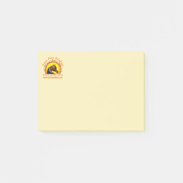 Post-it® Sun Fire Stables 4x3 Post it Pad (Devant)