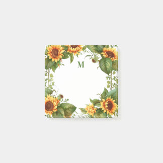 Post-it® Sunflower Monogram Watercolor