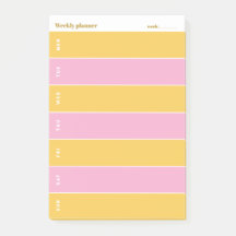 Sunny Yellow and Pink Custom Weekly Planner